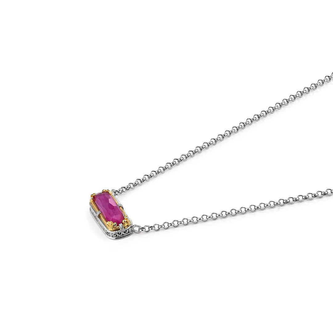 Rectangular Ruby Necklace