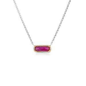 Rectangular Ruby Necklace