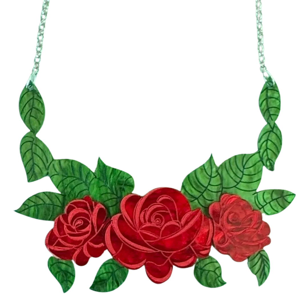 Red rose - necklace