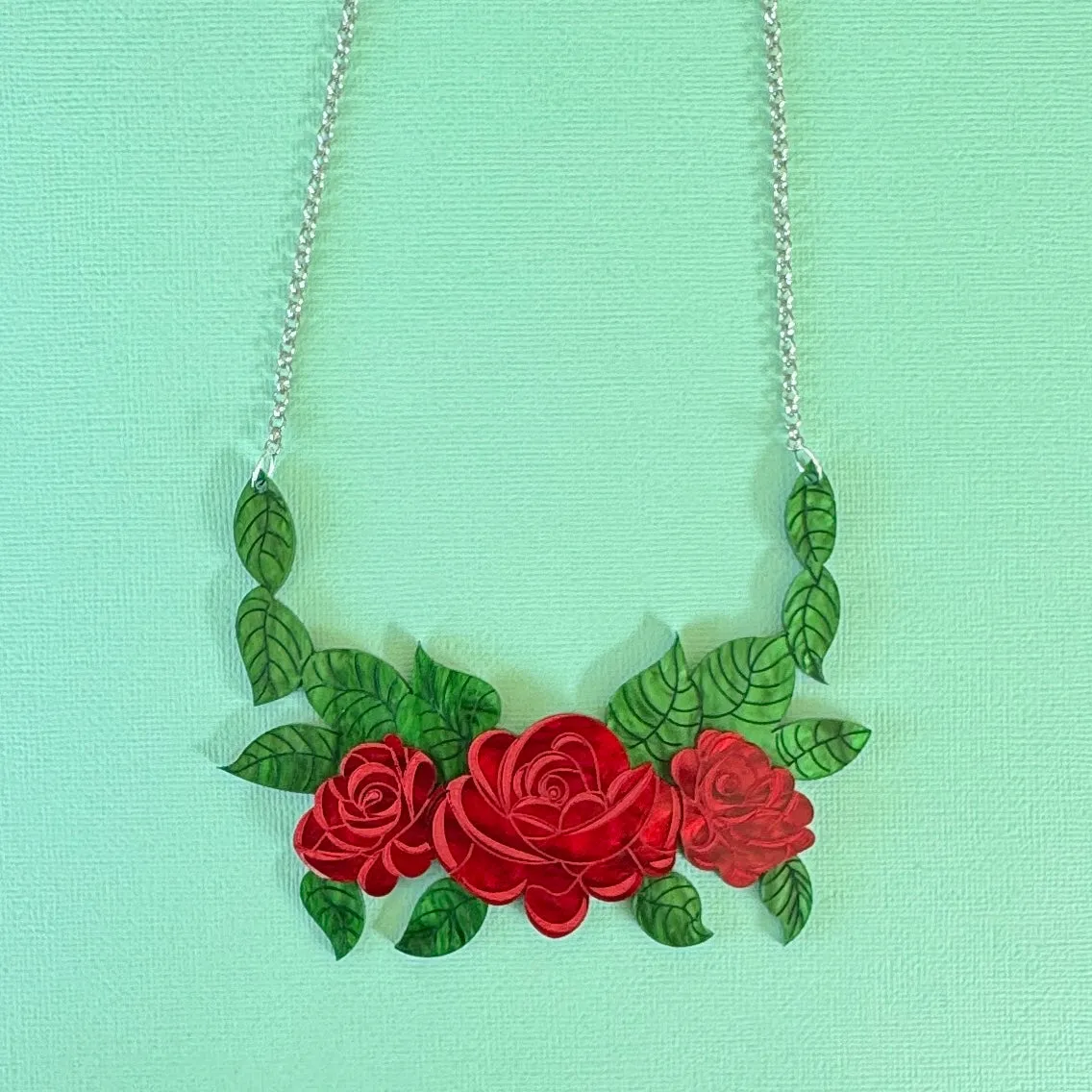 Red rose - necklace