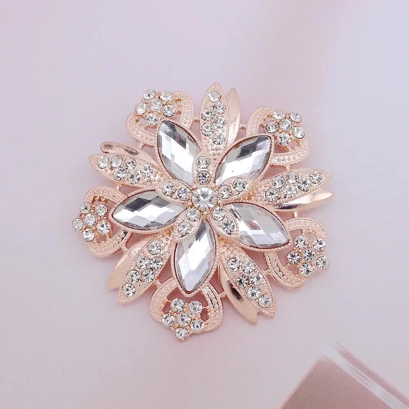 Rhinestone Brooch - Style 22 Rose Gold