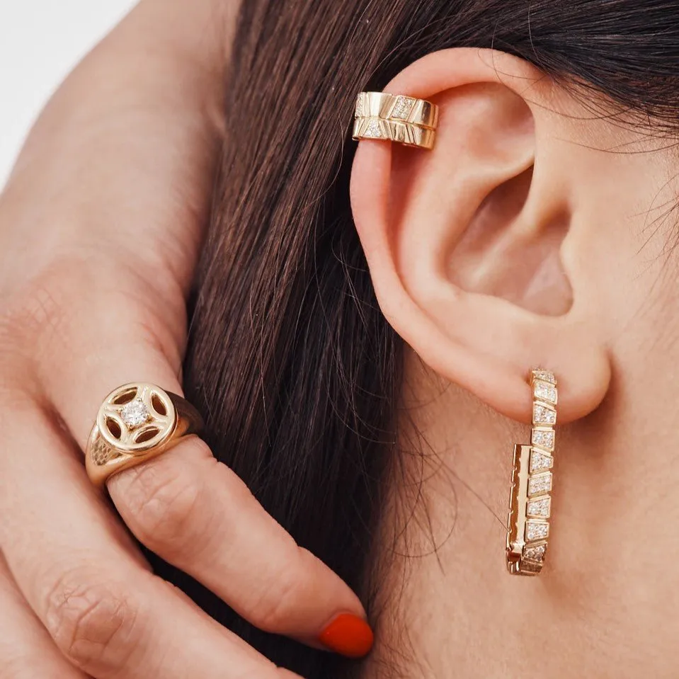 Ride love semi-pavé alternée clip ear cuff