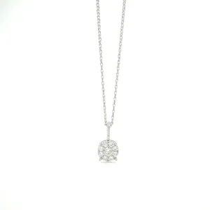 Round Diamond Pendant White Gold P087N