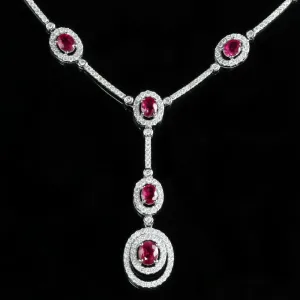 Ruby Diamond Necklace 18Ct 2.38Ct Diamond 3.25Ct Ruby