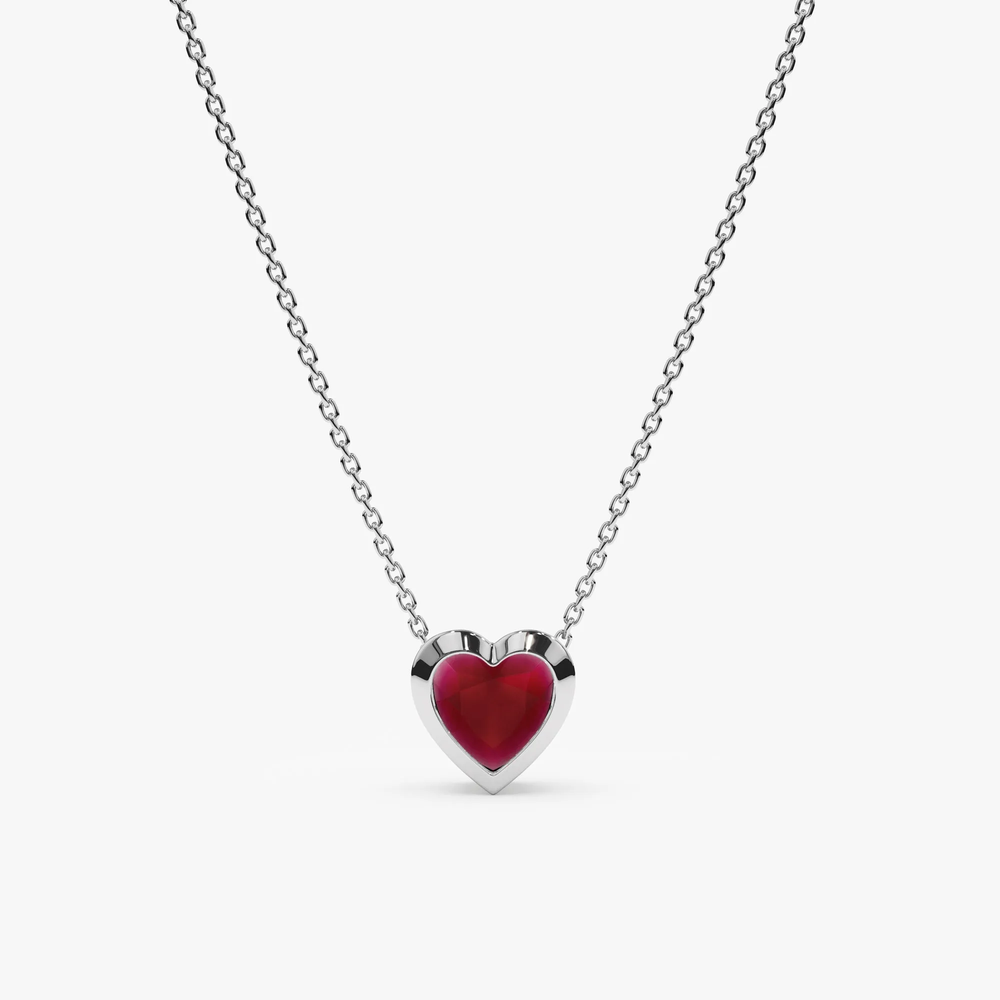 Ruby Heart Necklace, Ashly