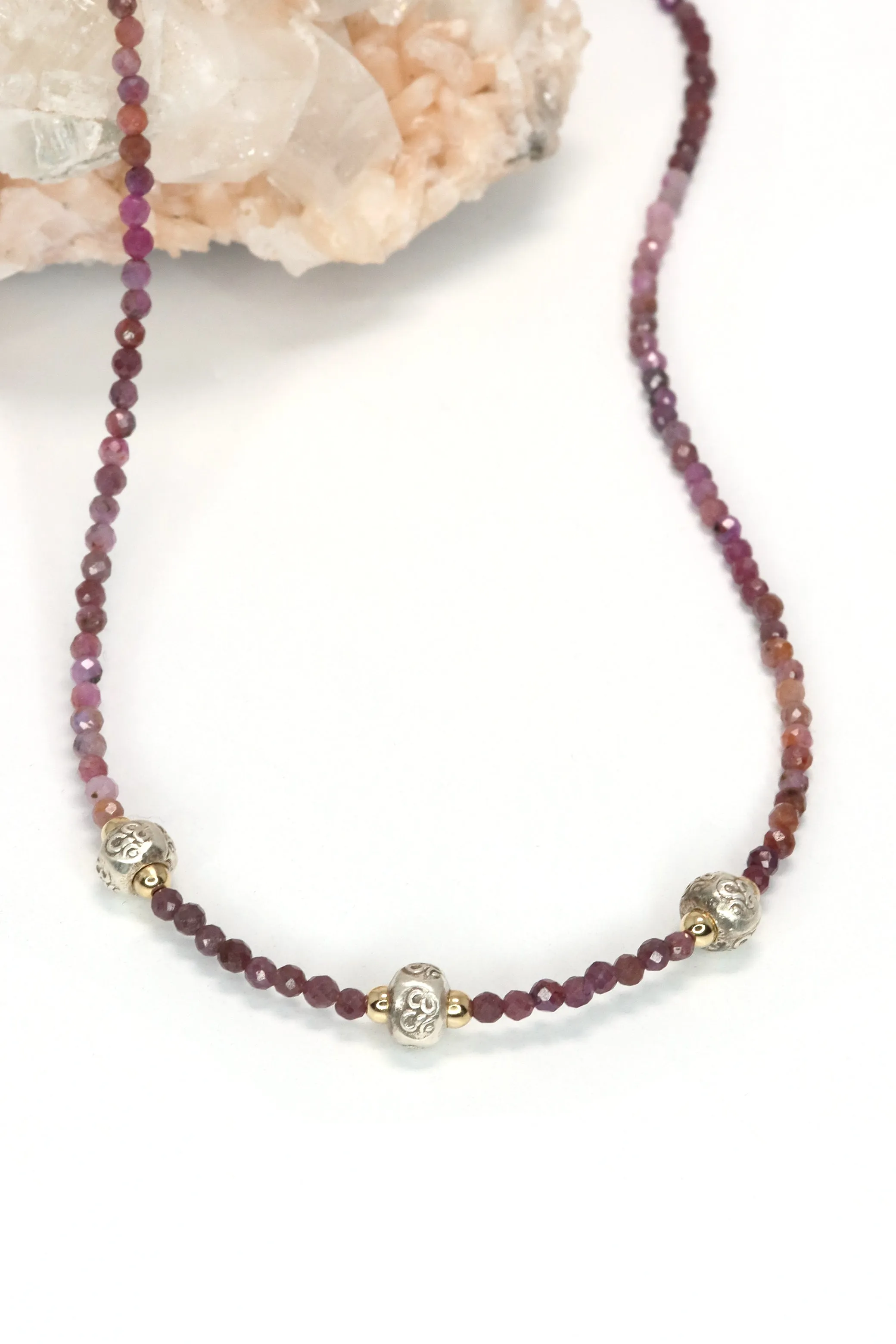 Ruby Om Trio Necklace