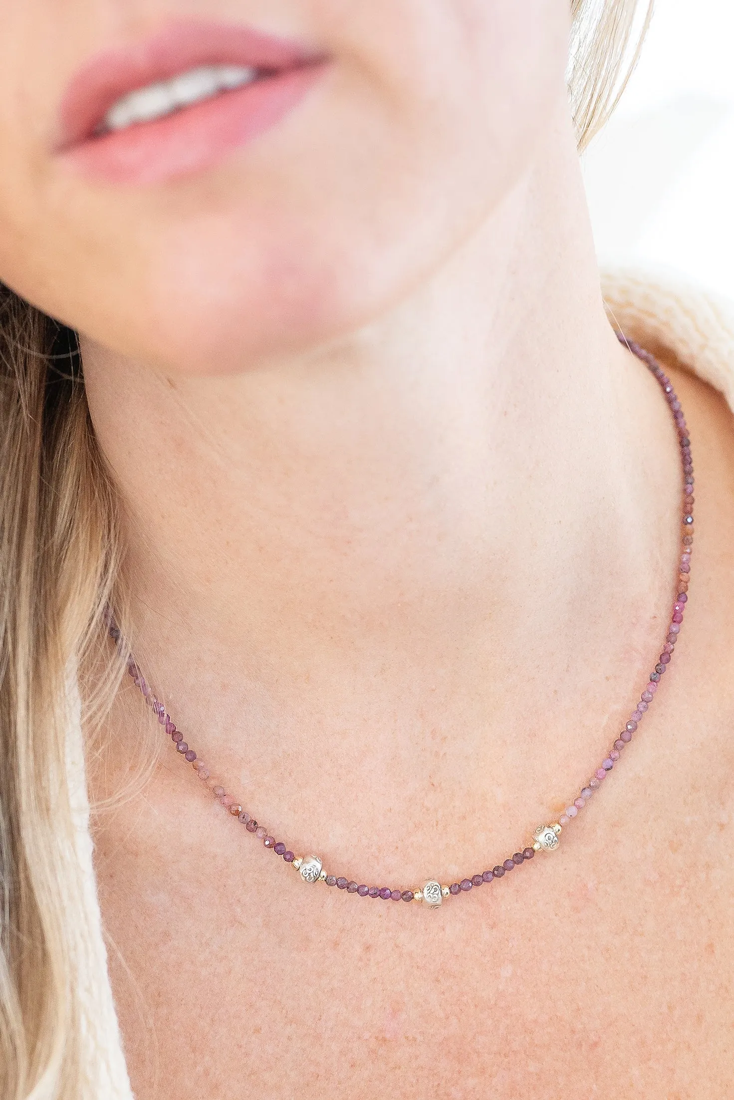 Ruby Om Trio Necklace