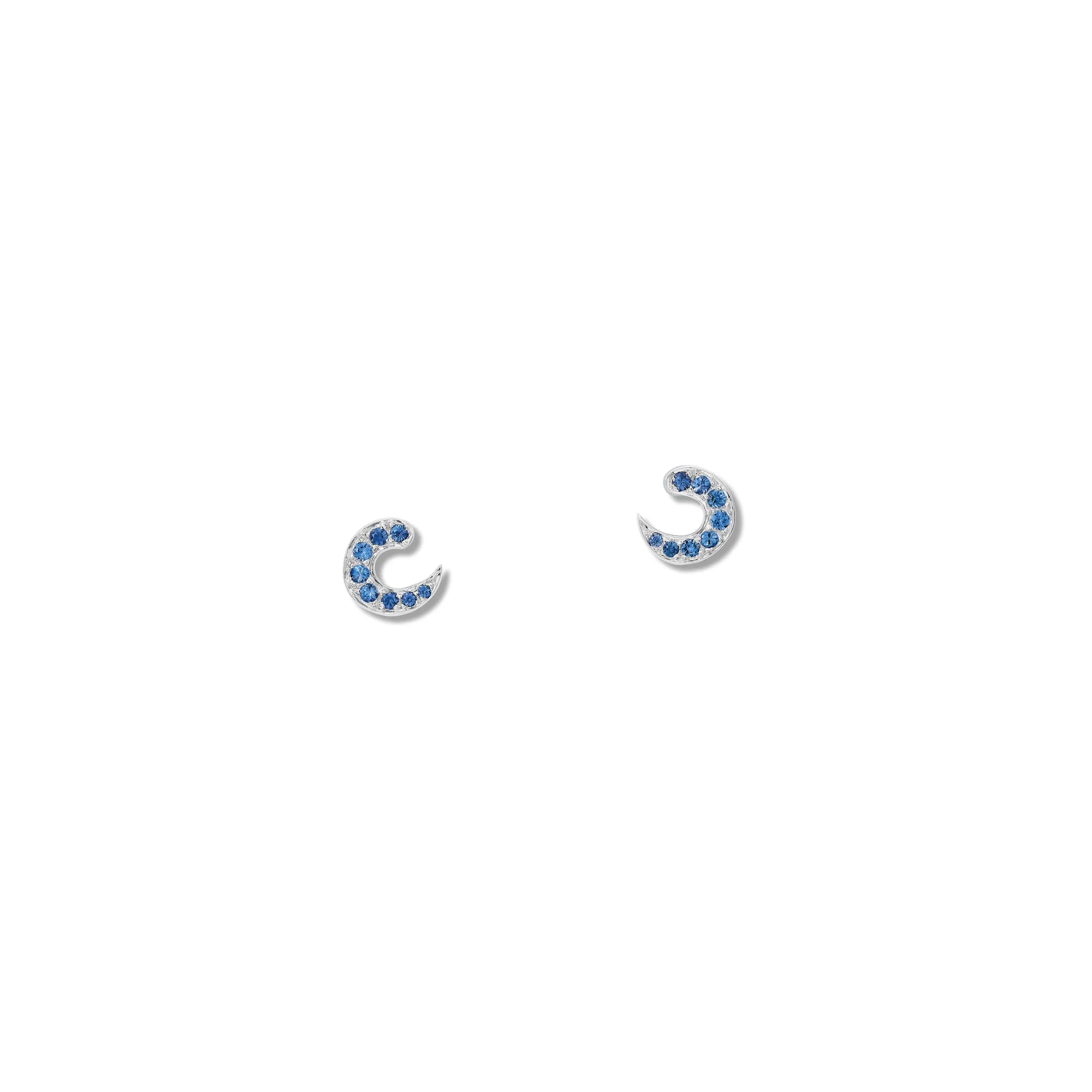 Sabina Stud Earrings 18ct White Gold - Sapphire Pavé