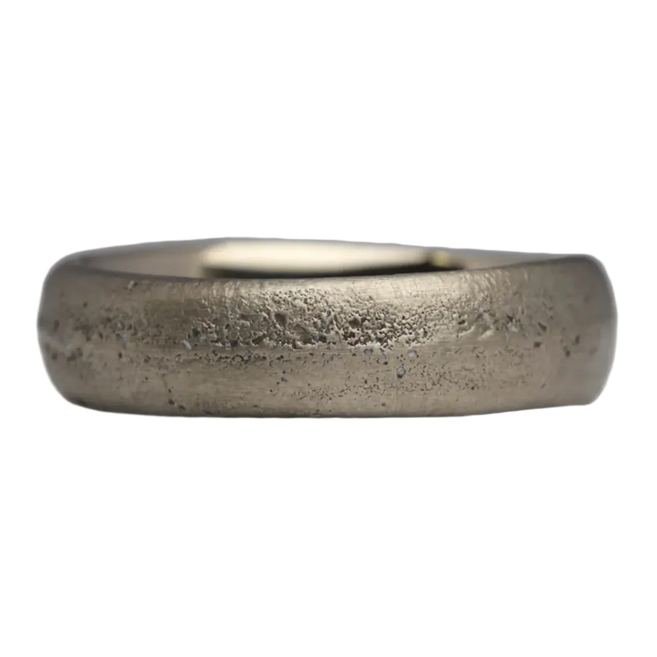 Sand Cast White Gold Ring