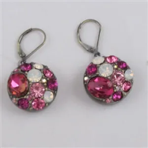 Shades of Pink Crystal Drop Earrings