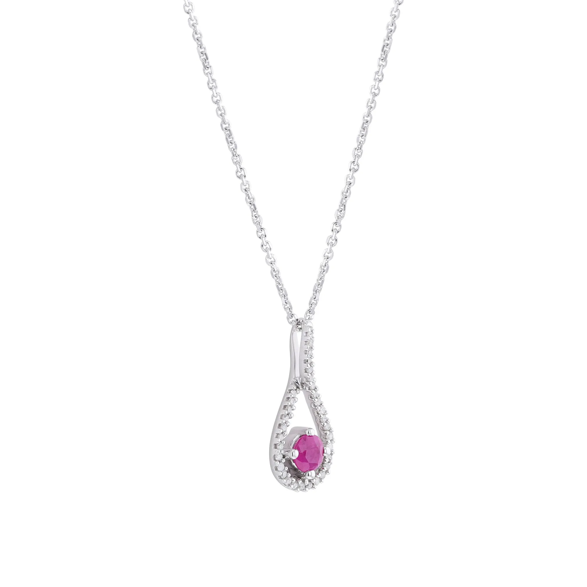 Silver Limitless Ruby & Diamond Necklace