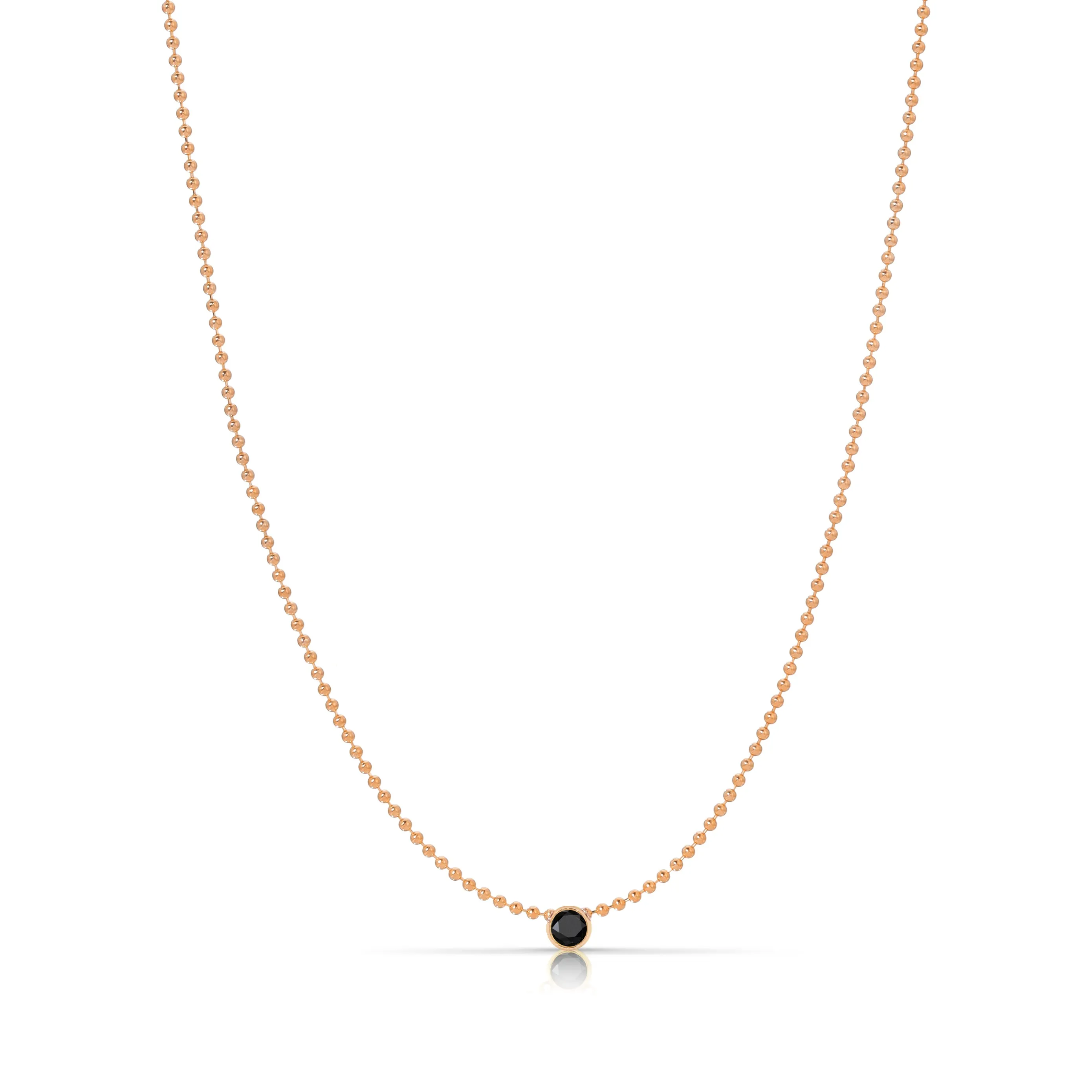 Single Birthstone Layering Necklace - Rose Gold