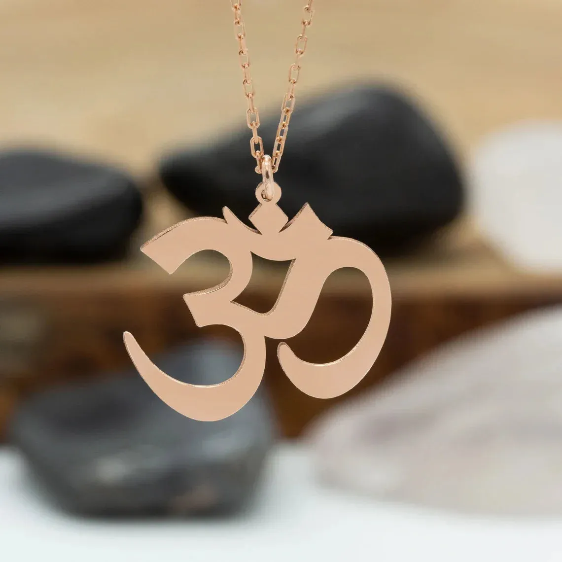 Stainless Steel Yoga Om Necklace for Women Gold Plated Aum Sanskrit Yoga Chakra Pendant Jewelry Mother's Day Gift