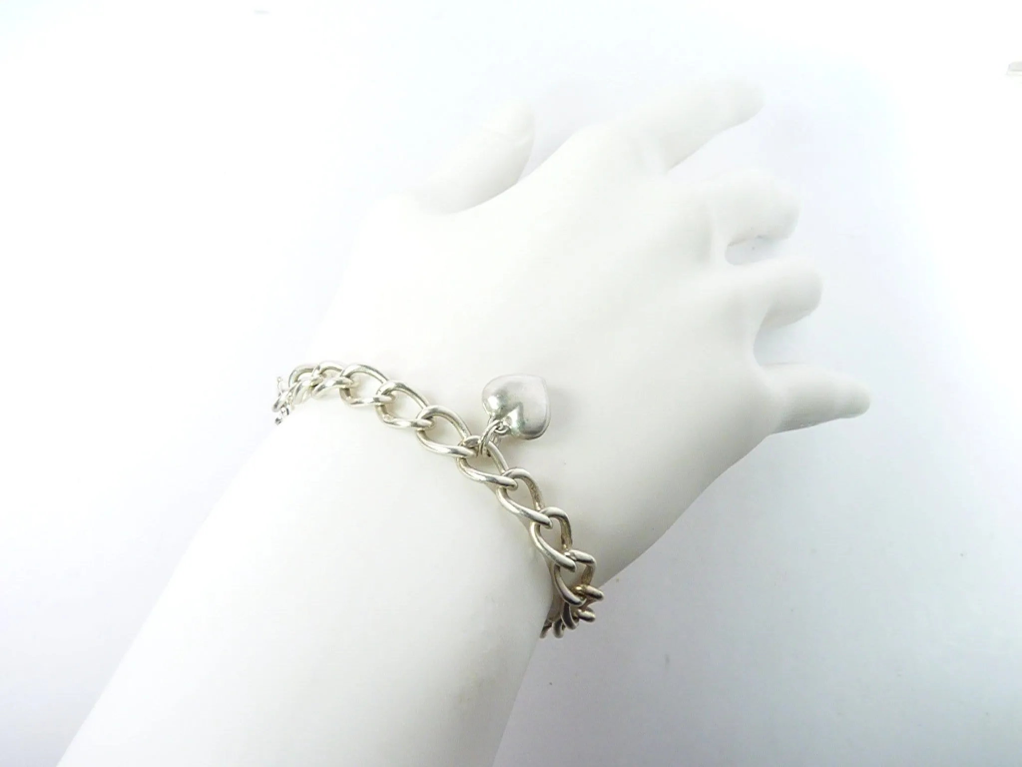 Sterling Silver 18th Birthday Gift Curb Bracelet Heart Charm 1978