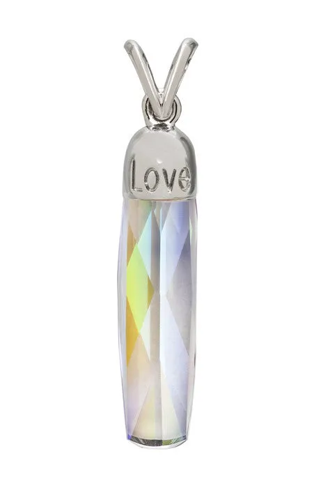 Swarovski Crystal Love Silver Charm