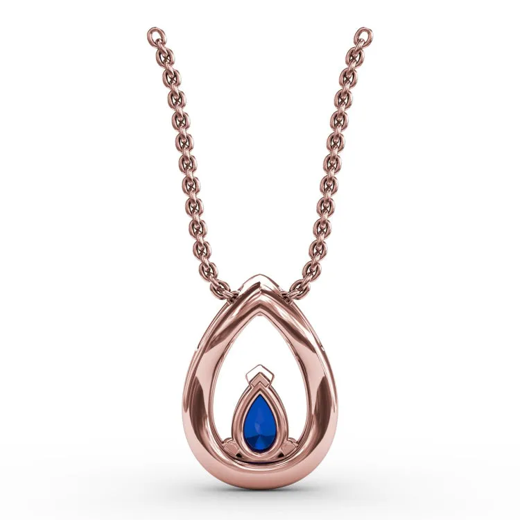 Tears of Love Sapphire and Diamond Pendant