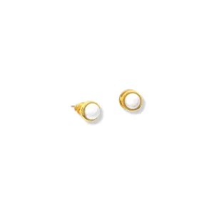 Theresa Stud Earrings Yellow Gold - Pearl