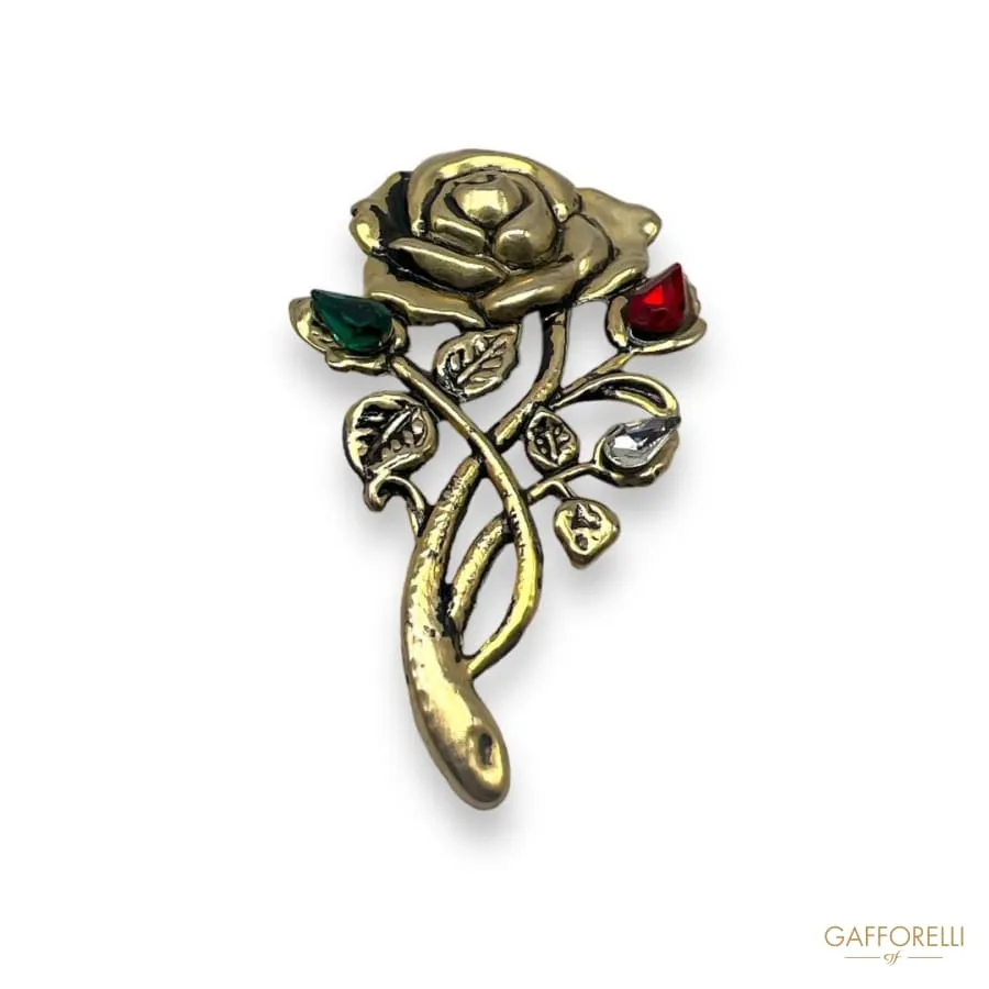 Tricolor Rose Brooch- Art. A530 - Gafforelli Srl