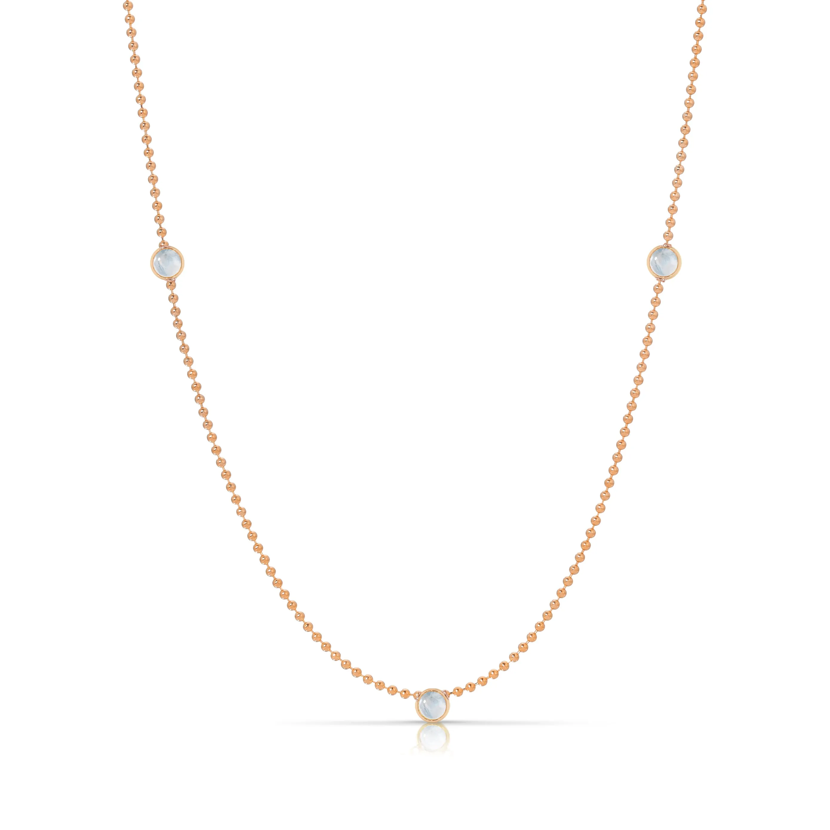 Triple Birthstone Layering Necklace - Rose Gold