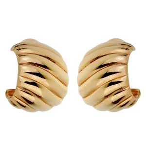 Van Cleef Arpels Gold Scalloped Hoop Earrings