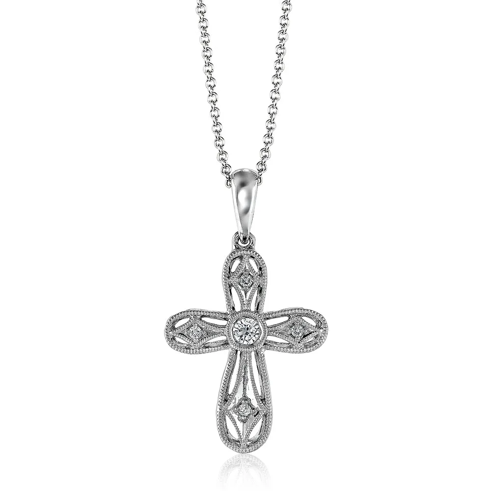 Vintage Vixen Diamond Cross Pendant