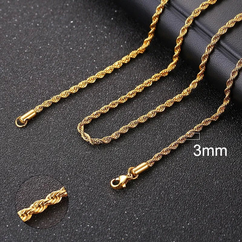 Vnox Cuban Chain Necklace for Men Women, Basic Punk Stainless Steel Curb Link Chain Chokers,Vintage Gold Tone Solid Metal Collar