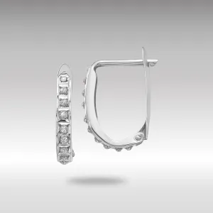 White Gold Diamond Fascination Hoop Earrings - Model DF141