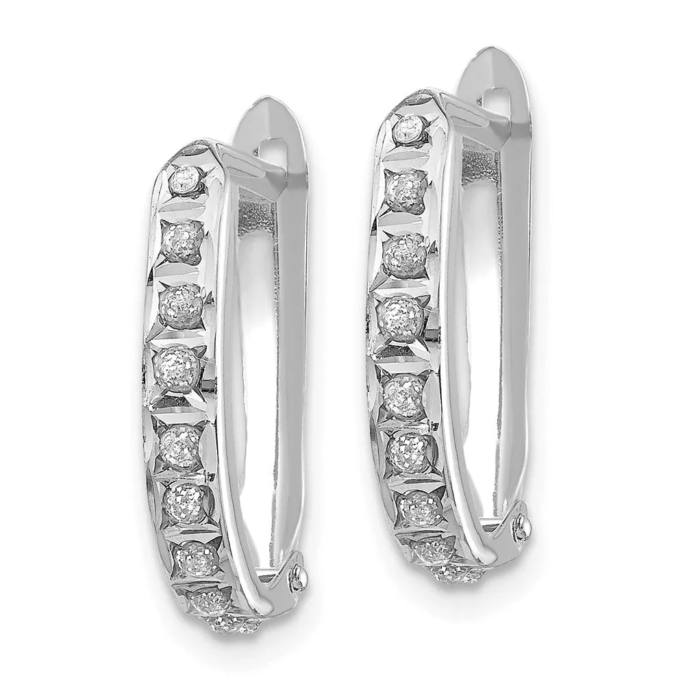 White Gold Diamond Fascination Hoop Earrings - Model DF141