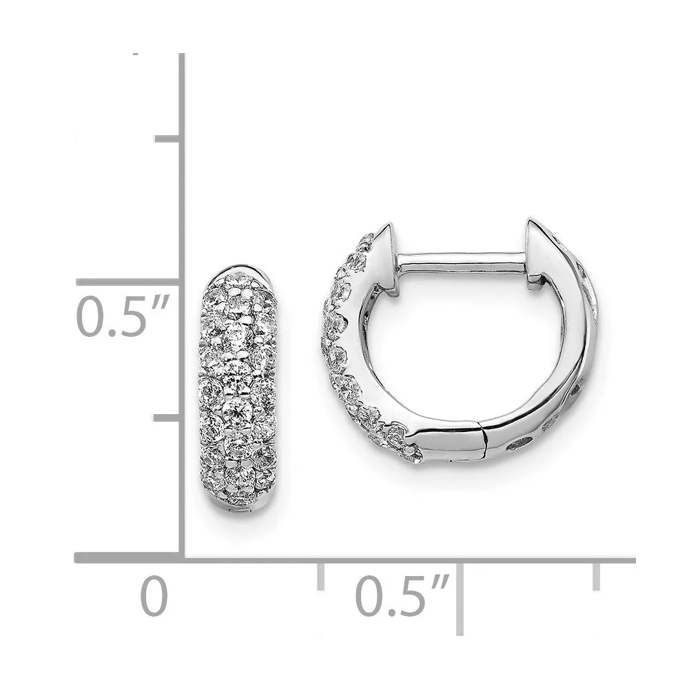 White Gold Diamond Hinged Hoop Earrings - Model EM5386-050-WA