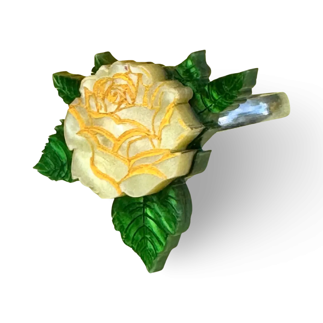 Yellow rose - ring - Set of 2